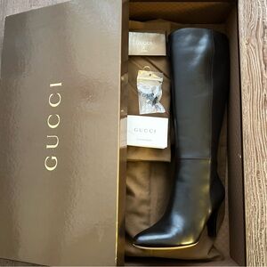 Gorgeous Gucci Leather Heel Knee Boots Size 6.5